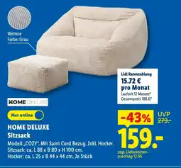 Lidl HOME DELUXE Sitzsack Angebot