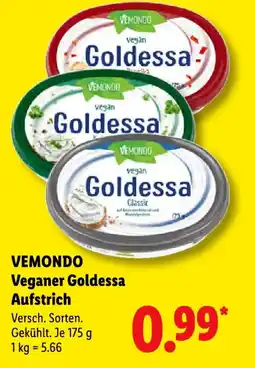 Lidl VEMONDO Veganer Goldessa Aufstrich Angebot