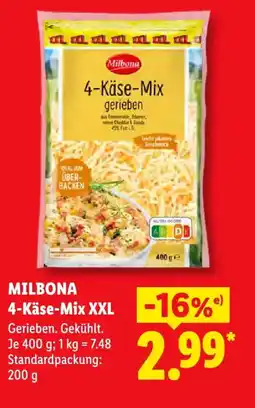 Lidl MILBONA 4-Käse-Mix XXL Angebot