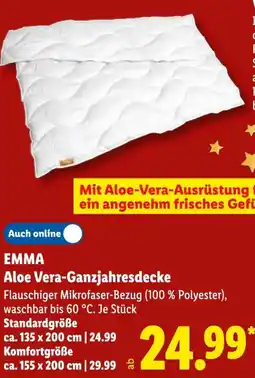 Lidl EMMA Aloe Vera-Ganzjahresdecke Angebot