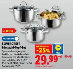 Lidl SILVERCREST Edelstahl-Topf-Set Angebot