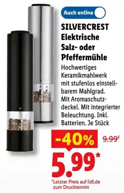 Lidl SILVERCREST Elektrische Salz oder Pfeffermühle Angebot