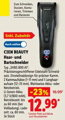 Lidl CIEN BEAUTY Haar und Bartschneider Angebot