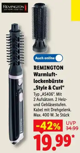 Lidl REMINGTON Warmluftlockenbürste „Style & Curl" Angebot