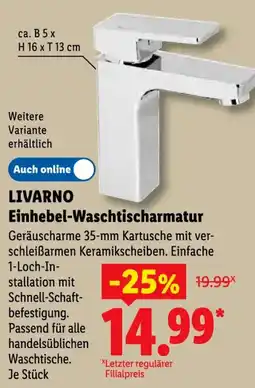 Lidl LIVARNO Einhebel-Waschtischarmatur Angebot