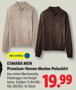 Lidl ESMARA MEN Premium-Herren-Merino-Poloshirt Angebot