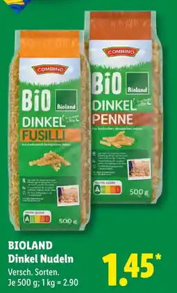 Lidl BIOLAND Dinkel Nudeln Angebot