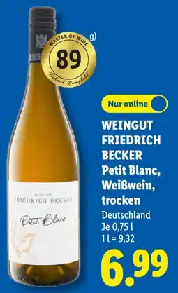 Lidl WEINGUT FRIEDRICH BECKER Petit Blanc, Weißwein, trocken Angebot