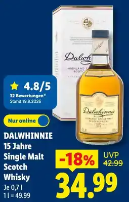 Lidl DALWHINNIE 15 Jahre Single Malt Scotch Whisky Angebot