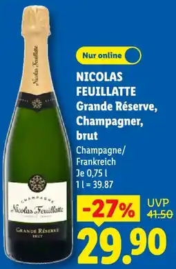 Lidl NICOLAS FEUILLATTE Grande Réserve, Champagner, brut Angebot