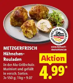Lidl METZGERFRISCH Hähnchen Rouladen Angebot