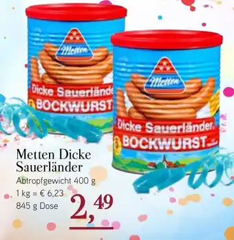 Dornseifer Metten Dicke Sauerlander Bockwurst 845g Angebot