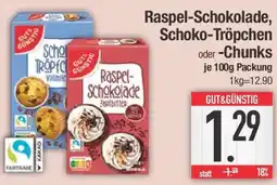 E-Center Raspel-Schokolade, Schoko-Tröpchen oder Chunks Angebot