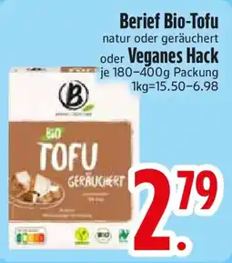 Edeka Berief Bio-Tofu oder Veganes Hack Angebot