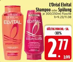 Edeka L'Oréal Elvital Shampoo oder Spülung Angebot