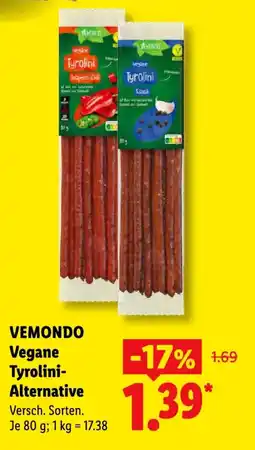 Lidl VEMONDO Vegane Tyrolini-Alternative Angebot