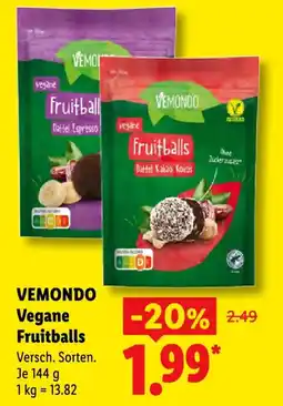 Lidl VEMONDO Vegane Fruitballs Angebot