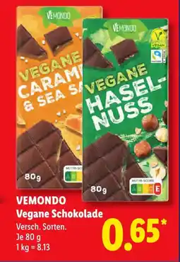 Lidl VEMONDO Vegane Schokolade Angebot