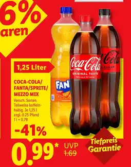 Lidl Coca-Cola/Fanta/Sprite/Mezzo Mix Angebot