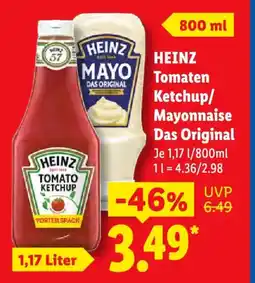 Lidl HEINZ Tomaten Ketchup/ Mayonnaise Das Original Angebot