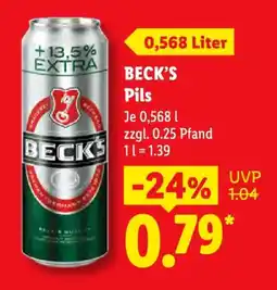 Lidl BECK'S Pils Angebot