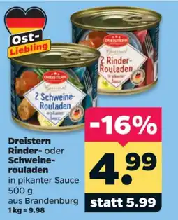 Netto Dreistern Rinder- oder Schweine-rouladen Angebot