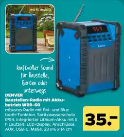 Netto DENVER Baustellen-Radio mit Akku-betrieb WRB-60 Angebot