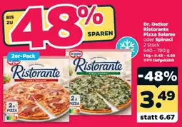 Netto Dr. Oetker Ristorante Pizza Salame oder Spinaci Angebot