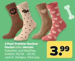 Netto Frottee-Socken Dackel oder Herzen Angebot