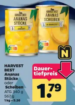 Netto HARVEST BEST Ananas Stücke oder Scheiben Angebot