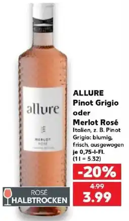 Kaufland allure Pinot Grigio oder Merlot Rosé Angebot