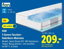 Lidl FAN 7-Zonen-Taschen-federkern-Matratze Angebot