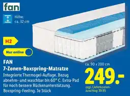 Lidl FAN 7-Zonen-Boxspring-Matratze Angebot