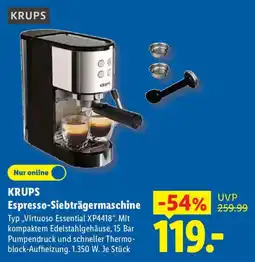 Lidl KRUPS Espresso-Siebträgermaschine Angebot