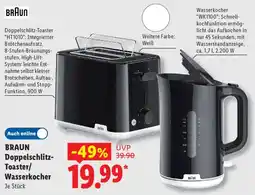 Lidl BRAUN Doppelschlitz-Toaster/Wasserkocher Angebot