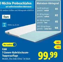 Lidl FAN 7-Zonen-Hybridschaum-Topperauflage Angebot