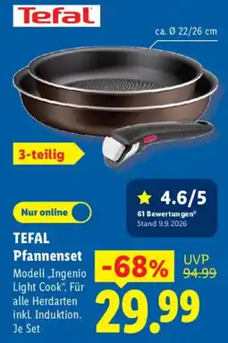 Lidl TEFAL Pfannenset Angebot