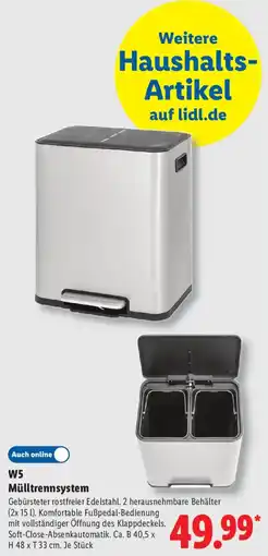 Lidl W5 Mülltrennsystem Angebot