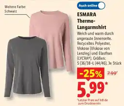Lidl ESMARA Thermo-Langarmshirt Angebot
