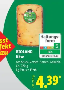 Lidl BIOLAND Käse Angebot