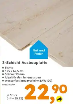 Globus Baumarkt Nut und Feder 3-Schicht Ausbauplatte Angebot