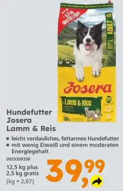 Globus Baumarkt Josera Lamm & Reis Angebot