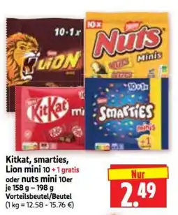 Edeka Herkules Kitkat, smarties, Lion mini oder nuts mini Angebot
