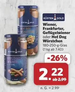 Combi KÜSTEN GOLD Wiener, Frankfurter, Geflügelwiener oder Hot Dog Würstchen Angebot