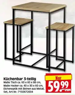 Herkules Baumarkt Küchenbar 3-teilig Angebot