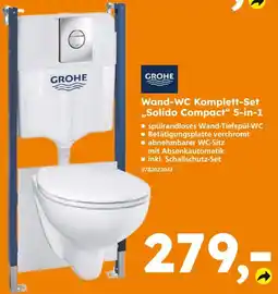 Globus Baumarkt GROHE Wand-WC Komplett-Set „Solido Compact“ 5-in-1 Angebot