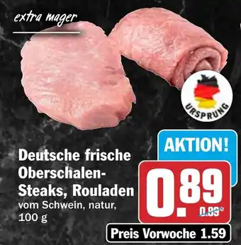 Deutsche frische Oberschalen-Steaks, Rouladen