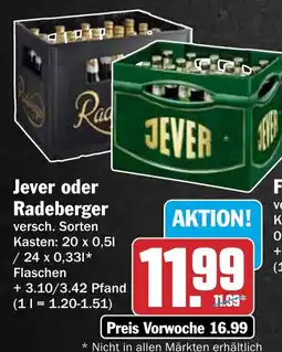 HIT Jever oder Radeberger Angebot