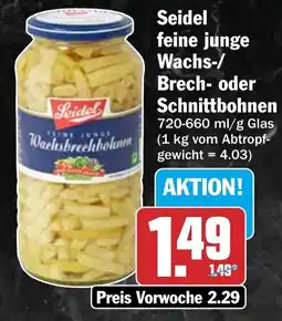 HIT Seidel feine junge Wachs-/Brech- oder Schnittbohnen Angebot