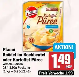 HIT Pfanni Knödel im Kochbeutel oder Kartoffel Püree Angebot